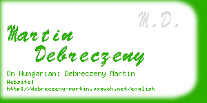 martin debreczeny business card